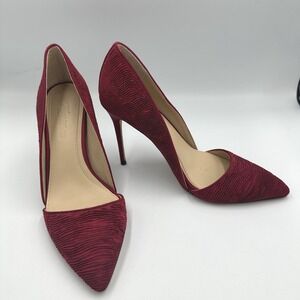Imagine Vince Camuto Ossie Red Textured d'Orsay Pointed Stiletto Pumps US6.5M